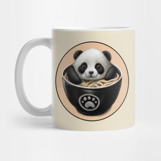 Cute Baby Panda Bear Bathing In A Bowl Of Ramen Mug